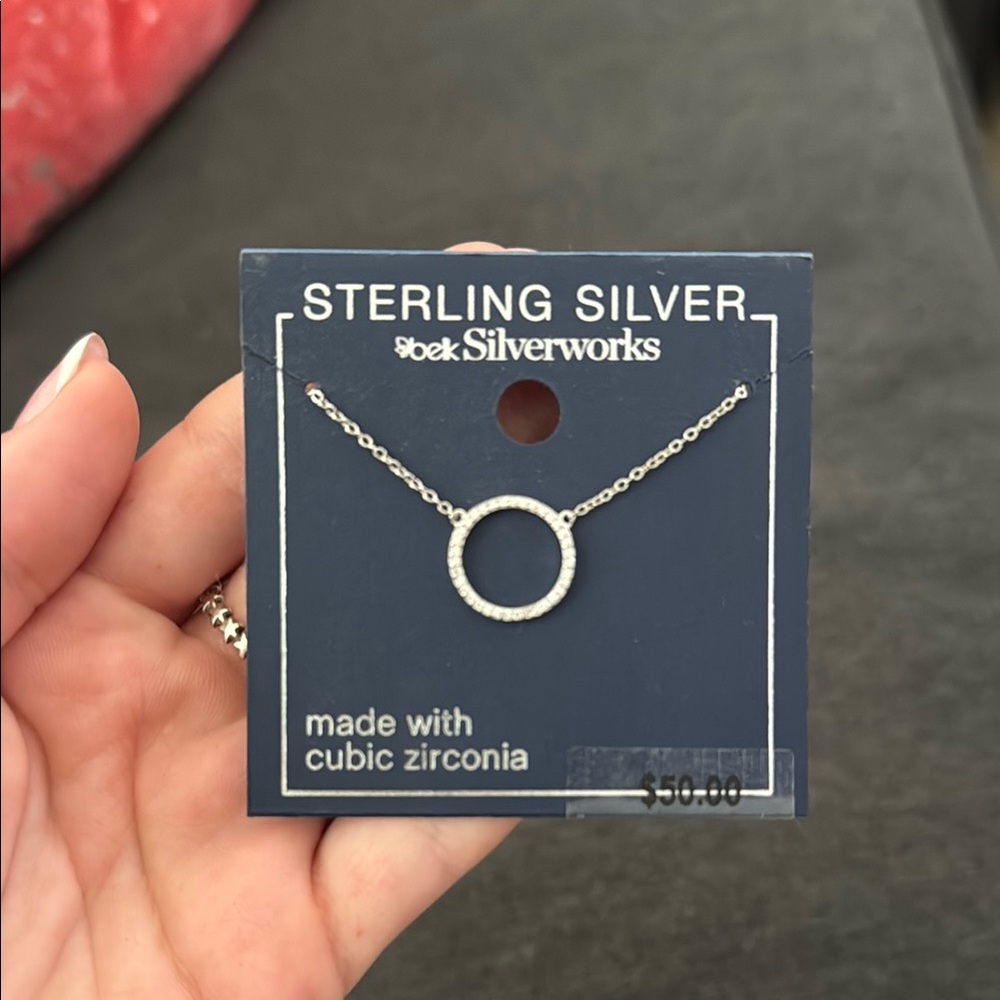 Silver Minimalist Circle Pendant Necklace